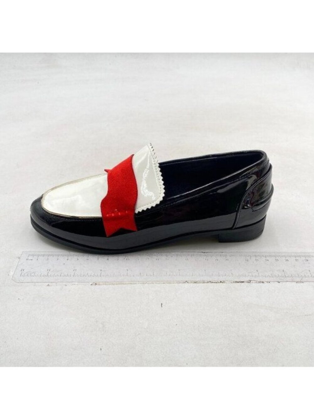 Black Slip On Loafers Round Toe Low Heel Slide Dress Pump Ladies Girls Shoes